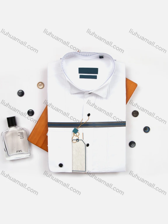 Wholesale Men's Formal Long Sleeve Collared Button Down Plain Tuxedo Shirts SD220322-1#