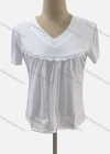 Wholesale Women's Casual V Neck Short Sleeve Lace Appliques Blouse - Liuhuamall