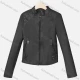 Wholesale Women's Casual Stand Collar Long Sleeve Zipper Plain Leather Crop Biker Jacket Black Clothing Wholesale Market Liuhua