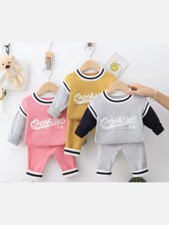 Baby's Casual Long Sleeve Round Neck Sweater & Pants 2 piece Set (Pack Of 12) 6348#, Clothing Wholesale Market -LIUHUA, KIDS-BABY, Infant-Toddlers-Clothing