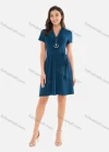 Wholesale Women's V Neck Wrap High Waist A-Line Short Dress With Belt - Liuhuamall