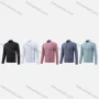 Wholesale Men's Athletic Workout Quarter Zip Breathable Long Sleeve Stand Neck Tee CXM22111# preview