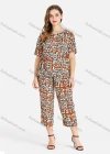 Wholesale Women's Baroque Leopard Print Short Sleeve Top With Cropped Pants Set - Liuhuamall