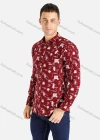Wholesale Men's Casual Slim Fit Long Sleeve Allover Letter Print Button Down Shirt - Liuhuamall