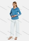 Wholesale Women's Casual Cowl Neck Long Sleeve Plain Blouse - Liuhuamall