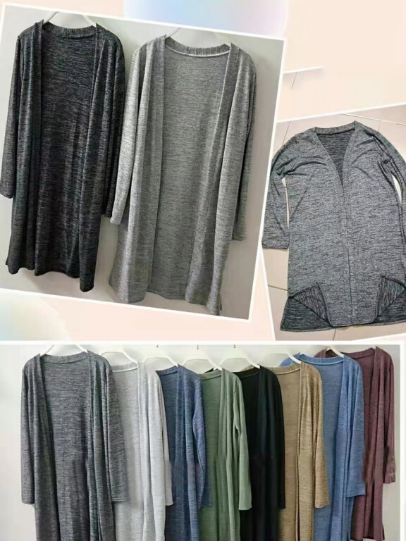 Women's Casual Long Sleeve Plain Cardigan, Clothing Wholesale Market -LIUHUA, Cardigans