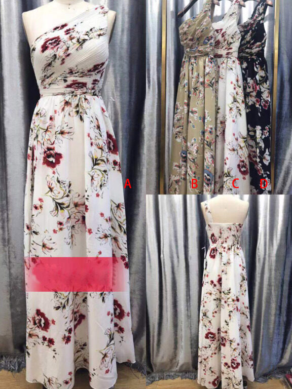 Women's Glamorous One Shoulder Floral Print Backless Dress, Clothing Wholesale Market -LIUHUA, Floral%20Dress