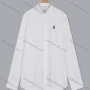 Wholesale Men's Casual Button-down Collar Long Sleeve Embroidered Label Plain Long Shirts preview
