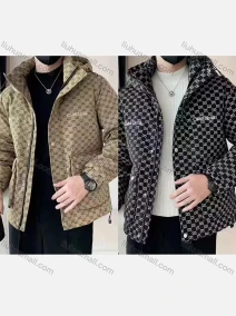 Wholesale Men's Casual Windproof Thermal Detachable Hood Pockets Puffer Jacket 2307#, LIUHUA CLOTHING WHOLESALE