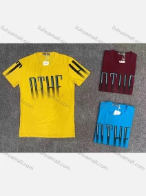 Wholesale Men's Casual 100% Cotton Letter Graphic Round Neck Short Sleeve Tee 54044#, LIUHUA CLOTHING WHOLESALE