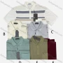 Wholesale Men's Casual Short Sleeve Striped Print Button Front Patch Pocket Polo Shirts preview