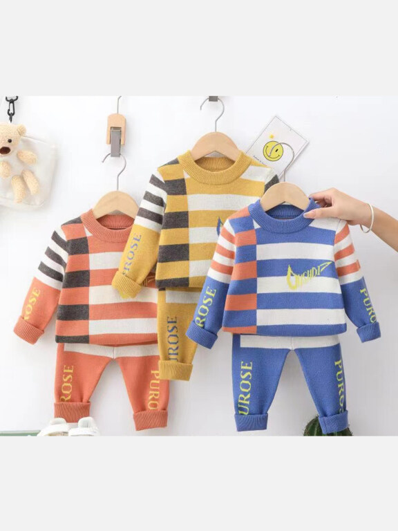 Baby's Casual Long Sleeve Round Neck Sweater & Pants 2 piece Set (Pack Of 12) 6348#, Clothing Wholesale Market -LIUHUA, KIDS-BABIES, Infant-Toddlers-Clothing