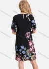 Wholesale Women's Casual Floral Print Round-Neck Half Sleeve Buckle Strap Cuff Short Dress FL8069# - Liuhuamall