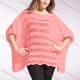 Wholesale Women's Casual Plain Loose FIt Half Sleeve See Through Pullover Cover Up Top 520# Clothing Wholesale Market Liuhua