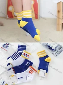 Wholesale Boys Casual Striped Letter Graphic Crew Ankle Socks, LIUHUA CLOTHING WHOLESALE