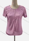 Wholesale Women's Casual Crew Neck Short Sleeve Appliques Beaded Blouse - Liuhuamall