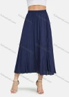 Wholesale Women's Elastic Waist Ruched Ruffle Hem Plain Maxi Skirt - Liuhuamall