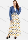 Wholesale Women's Casual Polka Dot Maxi Dress & Plain Long Sleeve Crop Tie Front Cardigan 2 Piece Set - Liuhuamall