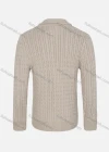 Wholesale Men's Casual Collared Double Breasted Plain Cable Knit Jackets - Liuhuamall