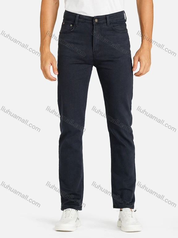 Wholesale Men's Casual Plain Pockets Straight Leg Jean