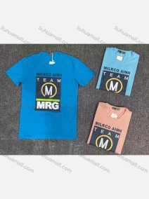 Wholesale Men's Casual 100% Cotton Letter Graphic Round Neck Short Sleeve Tee 54046#, LIUHUA CLOTHING WHOLESALE