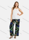 Wholesale Women's Summer Casual Plants Print Wide Leg Pant Without Cami - Liuhuamall