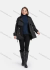 Wholesale Women's Lapel Double Breasted Windbreaker Mid Length Trench Coat With Buckle Belt - Liuhuamall