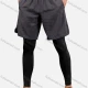 Wholesale Men's Plain 2 in 1 Running Workout Athletic Shorts Attached Legging With Pockets Gray Clothing Wholesale Market Liuhua