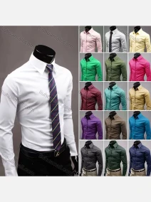 Wholesale Men's Business Plain Long Sleeve Suit Shirt, LIUHUA CLOTHING WHOLESALE