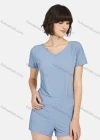 Wholesale Women's Soft Milk Silk Plain V Neck Short Sleeve Lounge Romper Pajamas A13# - Liuhuamall