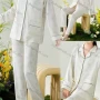 Wholesale Women's Soft Floral Lapel Button Down Double Pockets Long Sleeve Lounge Pajamas 2 Piece Set 866-2# preview