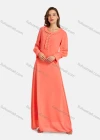 Wholesale Women's Elegant Frill Neck Rhinestone Plain Maxi Dress - Liuhuamall