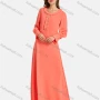 Wholesale Women's Elegant Frill Neck Rhinestone Plain Maxi Dress preview