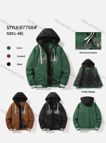 Wholesale Unisex's Men/Women Casual Letter Graphic Zipper Side Pockets Drawstring Long Sleeve Hoodie 67758#, LIUHUA CLOTHING WHOLESALE