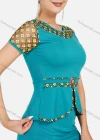 Wholesale Women's Elegant Short Sleeve Blouse With Mermaid Hem Skirt 2 Piece Set - Liuhuamall