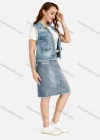 Wholesale Women's Casual Fitted Ripped Distressed Frayed Button Down Denim Vest With Pocket - Liuhuamall