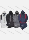 Wholesale Men's Casual Colorblock Drawstring Zipper Hoodie & Zipper Pockets Jogger 2 Piece Set - Liuhuamall
