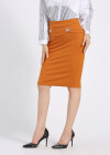 Wholesale Women's Elegant Plain Buckle Decor Knee Length Pencil Skirt - Liuhuamall
