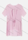 Wholesale Woman's Casual Round Neck Short Sleeve Dual Pockets Tiered Plain Tunic - Liuhuamall