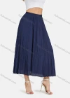 Wholesale Women's Elastic Waist Ruched Ruffle Hem Plain Maxi Skirt - Liuhuamall