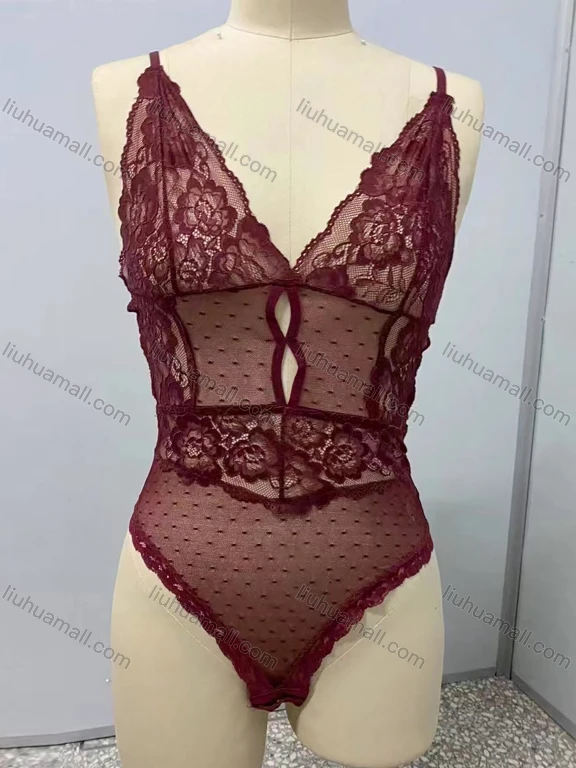 Wholesale Women's Sexy Lace See Through One Piece Lingerie Bodysuit