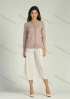 Wholesale Women's Basics Button Front Plain Long Sleeve Cardigan - Liuhuamall
