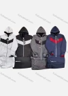 Wholesale Men's Casual Colorblock Drawstring Zipper Hoodie & Zipper Pockets Jogger 2 Piece Set - Liuhuamall