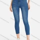 Wholesale Women's Casual Plain Zipper Fly Pockets Denim Skinny Jean Blue Clothing Wholesale Market Liuhua