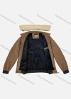 Wholesale Men's Suede Long Sleeve Detachable Fuzzy Collar Bomber Jackets 2992# - Liuhuamall