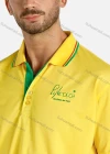 Wholesale Men's Regular Fit Striped Trim Letter Embroidered Polo Shirt - Liuhuamall