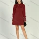 Wholesale Women's Plain Button Front Lace Sleeve Short Shirt Dress 20# Clothing Wholesale Market Liuhua