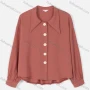 Wholesale Women's Causal Button Down Long Sleeve Plain Blouse preview