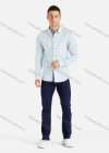 Wholesale Men's Linen Long Sleeve Plain Button Front Casual Shirt - Liuhuamall