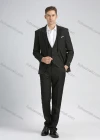 Wholesale Men's Formal Slim Fit Plain Lapel One Button Flag Pockets Business Suit Jacket & Waistcoat 3-Piece Set - Liuhuamall